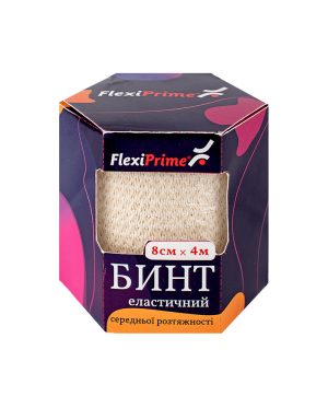 Бинт еластичний FlexiPrime® 8см*4,0м. Середньої розтяжності